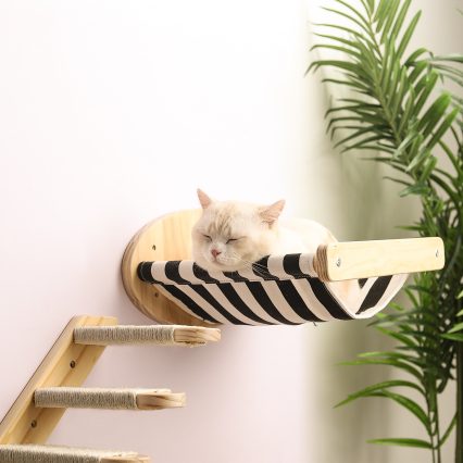 Wall-Mounted Cat Climbing Frame with Sisal Scratching Post