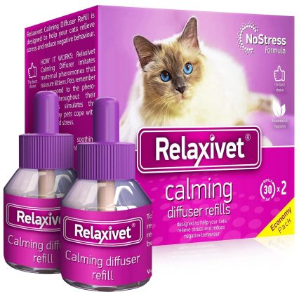 Calming Cat Diffuser Refills (2-Pack) - Reduce Cat Anxiety & Stress, Promote Harmony