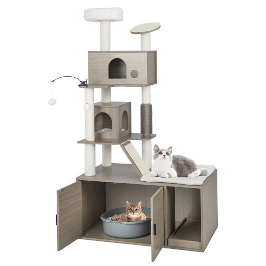 Multi-Level Cat Play Tower with Litter Box - Image 3