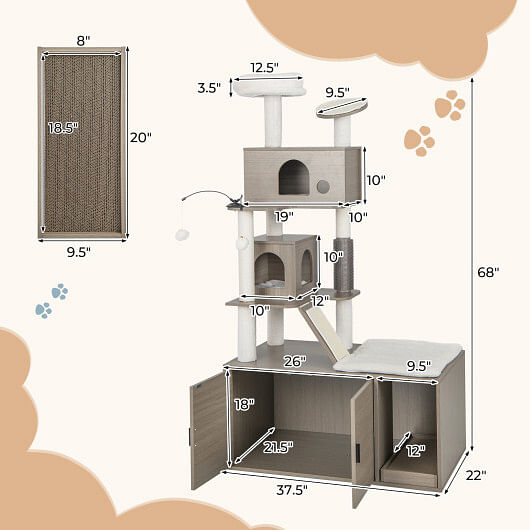 Multi-Level Cat Play Tower with Litter Box - Image 4