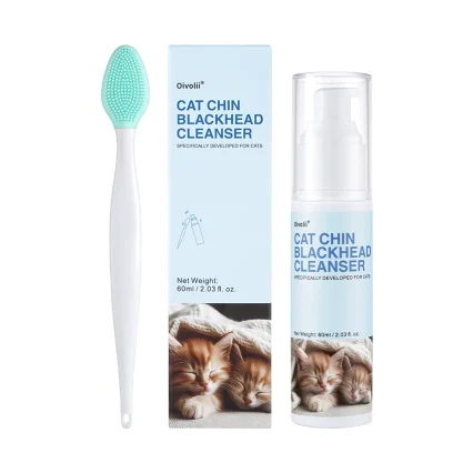Oivolii™ Black Seed Cat Chin Care Kit – Advanced Acne Treatment & Cleaning Brush
