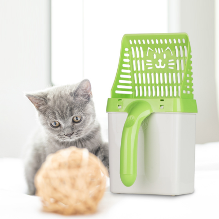 Ergonomic Cat Litter Scoop with Waste Bags - Clean & Sift Litter Scoop System